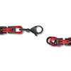Thumbnail Image 3 of 5.0mm Byzantine Link Chain Bracelet in Solid Stainless Steel with Black and Red Ion Plate - 8.75”