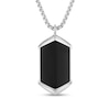 Thumbnail Image 1 of Onyx Bezel-Set Solitaire Pendant in Stainless Steel - 24”