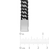 Thumbnail Image 4 of Black Leather Woven Curb Link Bracelet in Solid Stainless Steel - 8.5”