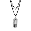 Thumbnail Image 2 of Dog Tag Double Chain Pendant in Solid Stainless Steel with Grey Ion Plate - 22"