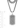 Thumbnail Image 4 of Dog Tag Double Chain Pendant in Solid Stainless Steel with Grey Ion Plate - 22"