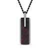 0.10 CT. T.W. Diamond and Carbon Fibre Rectangle Pendant in Stainless Steel with Black Ion Plate - 24”