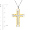 Thumbnail Image 4 of Diamond Accent Cross in Stainless Steel and Yellow Ion Plate - 24”