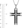 Thumbnail Image 4 of Diamond Accent Cross in Stainless Steel and Black Ion Plate - 24”