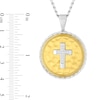 Thumbnail Image 4 of 0.05 CT. T.W. Diamond Oval Frame Cross Pendant in Stainless Steel and Yellow Ion Plate - 24”