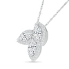 Thumbnail Image 2 of Marquise and Round White Lab-Created Sapphire Frame Trio Cluster Pendant in Sterling Silver