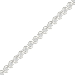 0.23 CT. T.W. Diamond "S" Link Bracelet in Sterling Silver - 7.25”