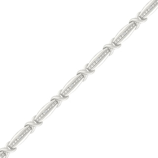 0.04 CT. T.W. Diamond X-Link Bracelet in Sterling Silver