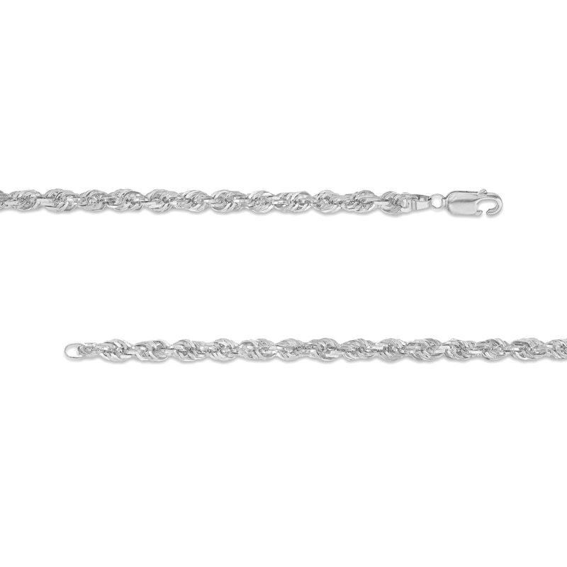 Main Image 3 of 4.4mm Glitter Rope Chain Necklace in Semi-Solid 10K White Gold - 24"