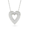 Thumbnail Image 1 of 0.145 CT. T.W. Diamond Heart Frame Necklace in Sterling Silver