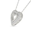Thumbnail Image 2 of 0.145 CT. T.W. Diamond Heart Frame Necklace in Sterling Silver