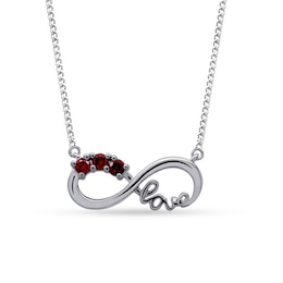 Birthstone "Love" Infinity Necklace (3 Stones) - 17"