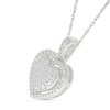 Thumbnail Image 2 of 0.18 CT. T.W. Multi-Diamond Domed Heart Frame Pendant in Sterling Silver
