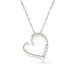 Thumbnail Image 1 of 0.04 CT. T.W. Diamond Tilted Twist Heart Pendant in Sterling Silver