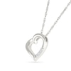 Thumbnail Image 2 of 0.04 CT. T.W. Diamond Tilted Twist Heart Pendant in Sterling Silver