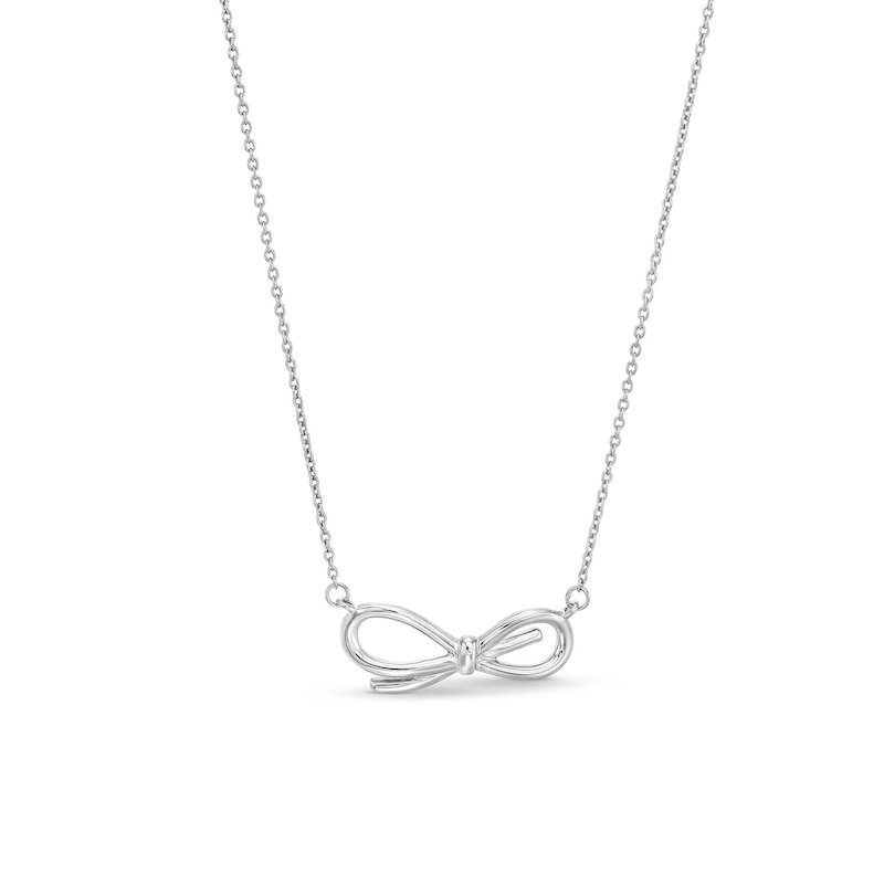 Main Image 1 of Vera Wang Love Collection Bow Necklace in Sterling Silver