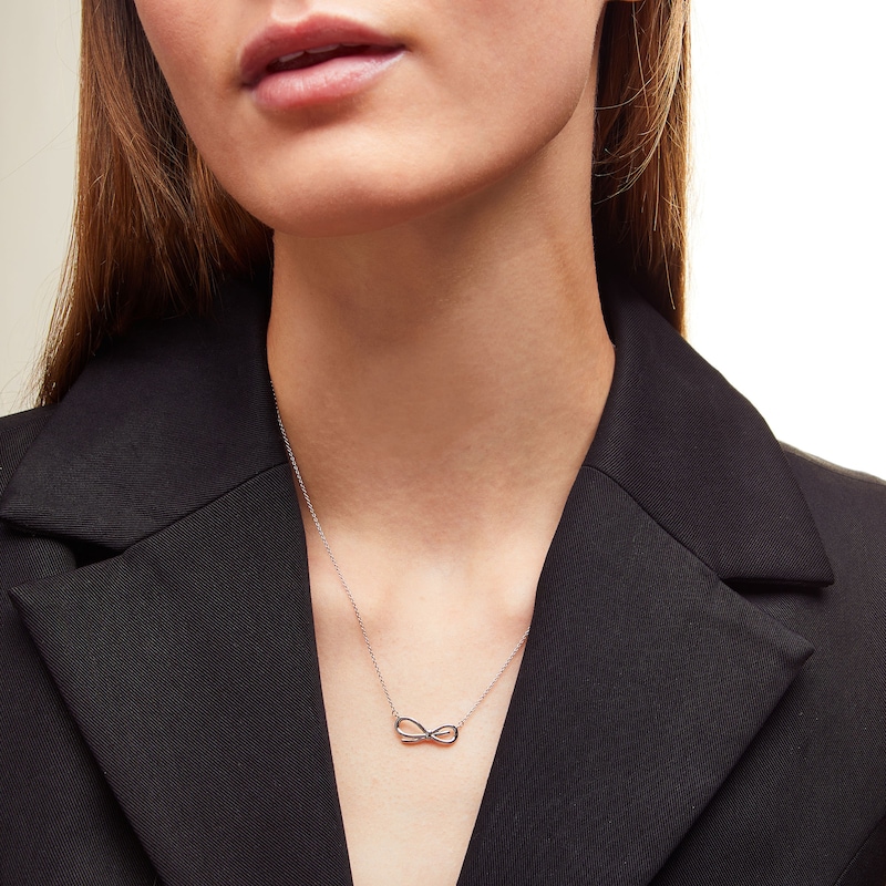 Main Image 2 of Vera Wang Love Collection Bow Necklace in Sterling Silver