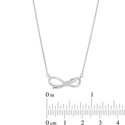 Vera Wang Love Collection Bow Necklace in Sterling Silver