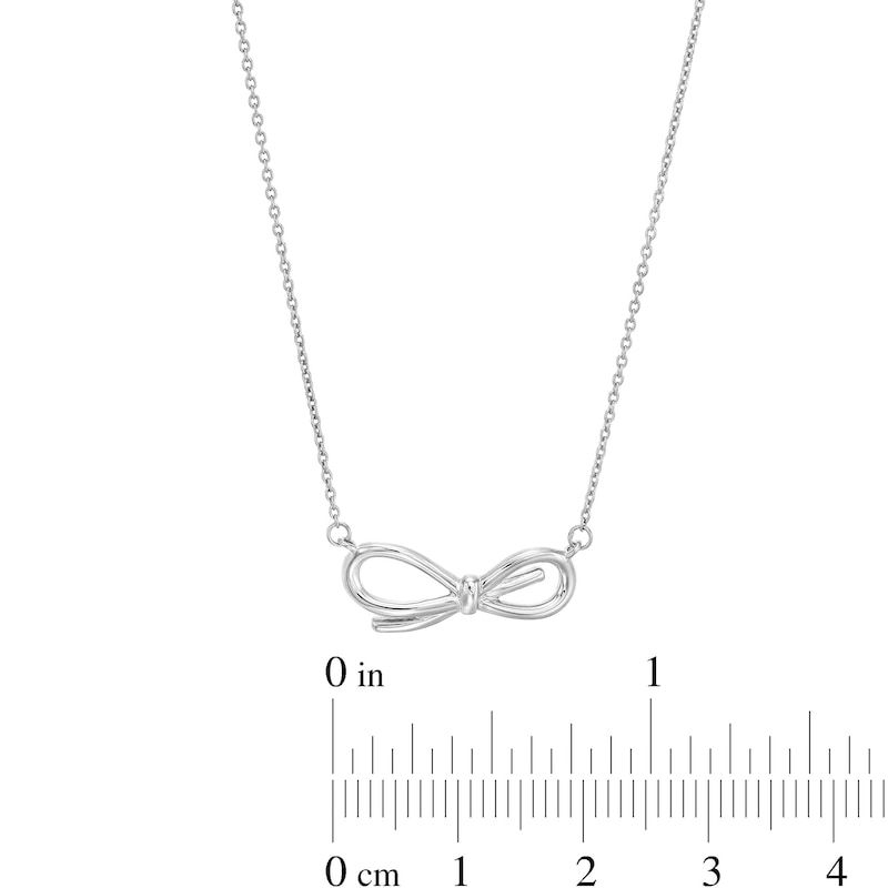 Main Image 4 of Vera Wang Love Collection Bow Necklace in Sterling Silver