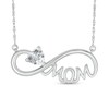 Thumbnail Image 1 of 5.0mm Heart-Shaped White Lab-Created Sapphire "MOM" Infinity Necklace in Sterling Silver