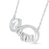 Thumbnail Image 2 of 5.0mm Heart-Shaped White Lab-Created Sapphire "MOM" Infinity Necklace in Sterling Silver
