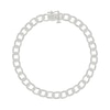 Thumbnail Image 2 of 0.45 CT. T.W. Diamond Oval Link Alternating Bracelet in 10K White Gold - 7.25”