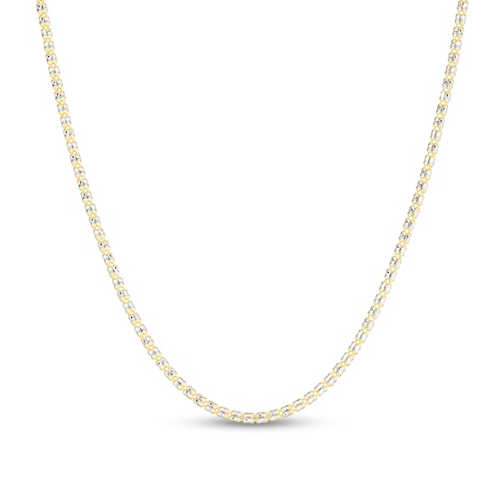 2.74mm Diamond-Cut Ice Chain Necklace in Solid 14K Two-Tone Gold - 18”