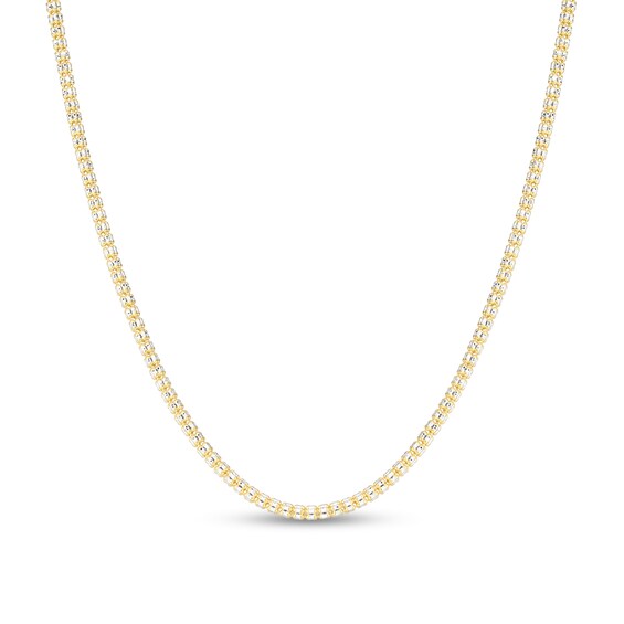 3.14mm Diamond-Cut Ice Chain Necklace in Solid 14K Two-Tone Gold