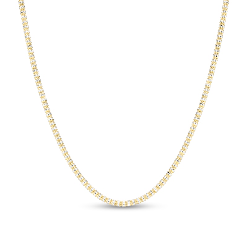Main Image 1 of 3.14mm Diamond-Cut Ice Chain Necklace in Solid 14K Two-Tone Gold - 20”