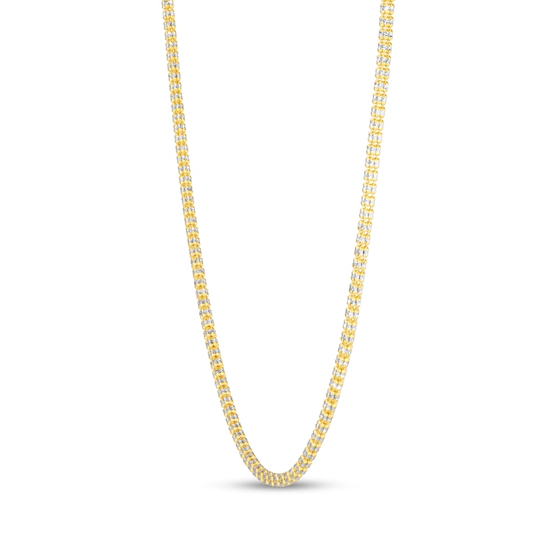 Main Image 2 of 3.14mm Diamond-Cut Ice Chain Necklace in Solid 14K Two-Tone Gold - 20”