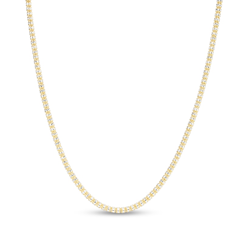 Main Image 1 of 3.14mm Diamond-Cut Ice Chain Necklace in Solid 14K Two-Tone Gold - 22”