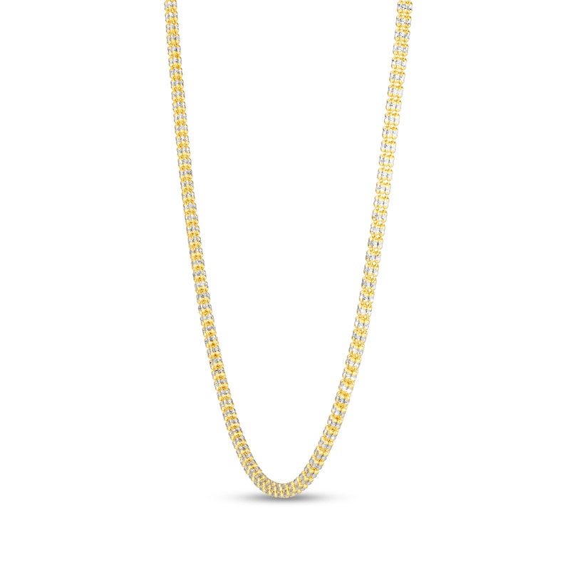 Main Image 2 of 3.14mm Diamond-Cut Ice Chain Necklace in Solid 14K Two-Tone Gold - 22”