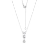Thumbnail Image 1 of Oval, Pear and Cushion-Cut White Lab-Created Sapphire Three Stone Necklace in Sterling Silver