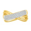 0.45 CT. T.W. Diamond Multi-Row Crossover Ring in 10K Gold