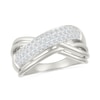 Thumbnail Image 1 of 0.45 CT. T.W. Diamond Multi-Row Crossover Ring in 10K White Gold