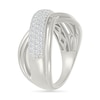 Thumbnail Image 3 of 0.45 CT. T.W. Diamond Multi-Row Crossover Ring in 10K White Gold