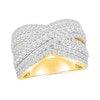 Thumbnail Image 1 of 1.95 CT. T.W. Diamond Multi-Row Crossover Ring in 10K Gold