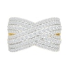 Thumbnail Image 2 of 1.95 CT. T.W. Diamond Multi-Row Crossover Ring in 10K Gold