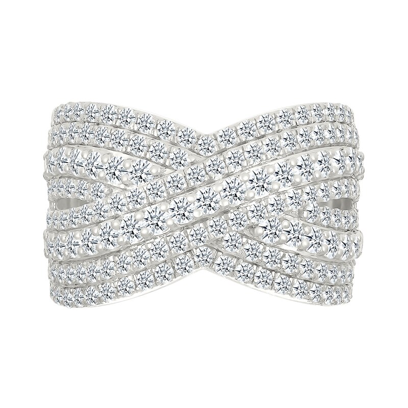 Main Image 2 of 1.95 CT. T.W. Diamond Multi-Row Crossover Ring in 10K White Gold
