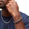 Thumbnail Image 3 of Double Strand Cross Necklace and Link Chain Bracelet Set in Stainless Steel and Black Ion Plate - 22"