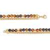 Thumbnail Image 3 of 6.0mm Tiger’s Eye Bead and Chain Double-Strand Bracelet in Stainless Steel with Yellow Ion Plate - 8.5”