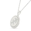 Thumbnail Image 2 of 0.085 CT. T.W. Diamond Sagittarius Zodiac Sign Rope-Textured Frame Disc Pendant in Sterling Silver