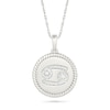 Thumbnail Image 1 of 0.085 CT. T.W. Diamond Cancer Zodiac Sign Rope-Textured Frame Disc Pendant in Sterling Silver