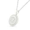 Thumbnail Image 2 of 0.085 CT. T.W. Diamond Cancer Zodiac Sign Rope-Textured Frame Disc Pendant in Sterling Silver