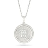 Thumbnail Image 1 of 0.085 CT. T.W. Diamond Scorpio Zodiac Sign Rope-Textured Frame Disc Pendant in Sterling Silver