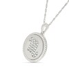 Thumbnail Image 2 of 0.085 CT. T.W. Diamond Scorpio Zodiac Sign Rope-Textured Frame Disc Pendant in Sterling Silver