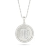 Thumbnail Image 1 of 0.085 CT. T.W. Diamond Virgo Zodiac Sign Rope-Textured Frame Disc Pendant in Sterling Silver