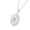 Thumbnail Image 2 of 0.085 CT. T.W. Diamond Pisces Zodiac Sign Rope-Textured Frame Disc Pendant in Sterling Silver