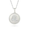 Thumbnail Image 1 of 0.085 CT. T.W. Diamond Leo Zodiac Sign Rope-Textured Frame Disc Pendant in Sterling Silver