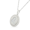 Thumbnail Image 2 of 0.085 CT. T.W. Diamond Leo Zodiac Sign Rope-Textured Frame Disc Pendant in Sterling Silver